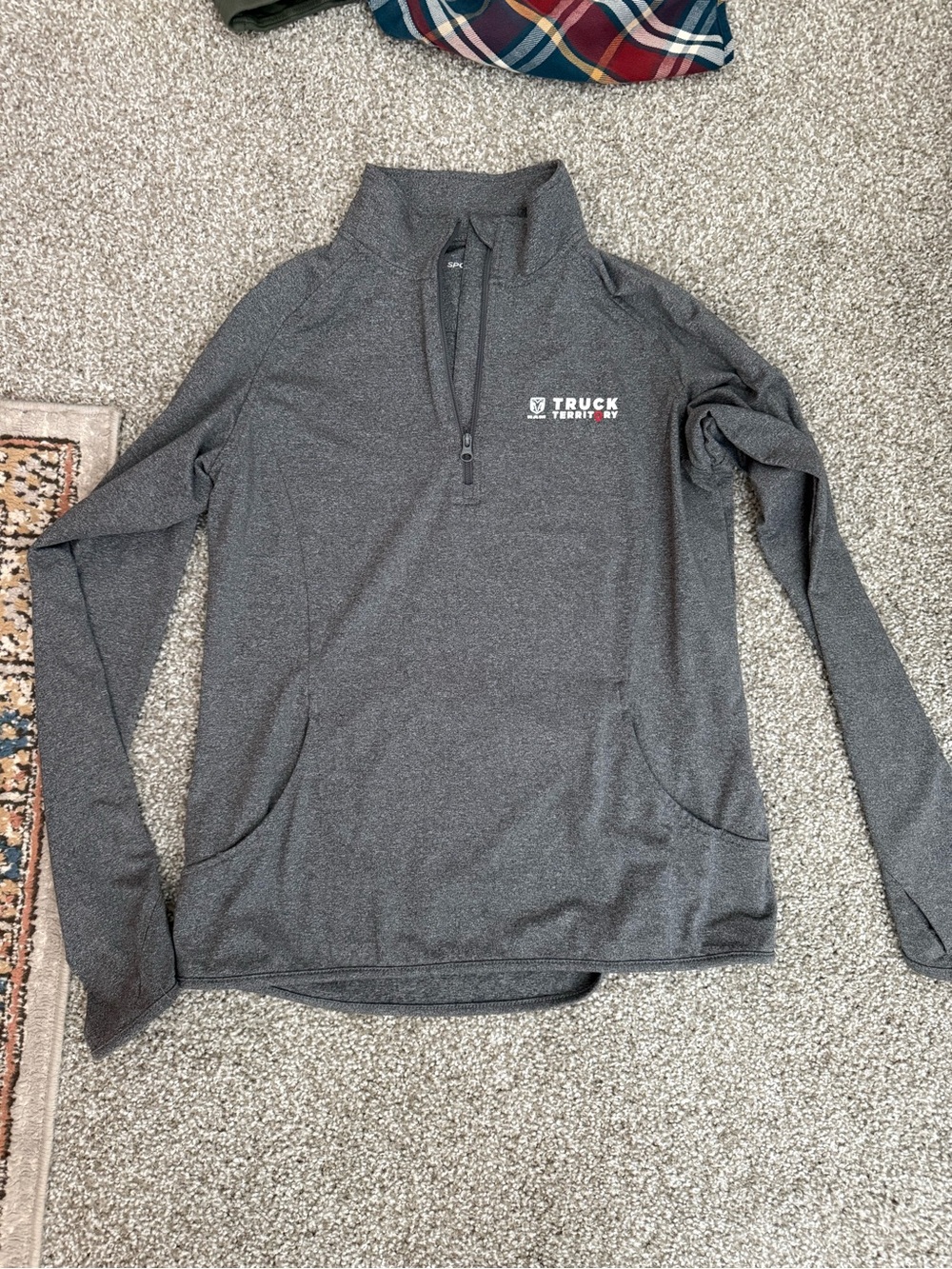 Branded Gray Quarter-Zip Pullover